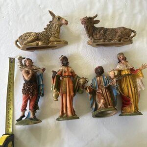 Vintage Three Kings Fontanini Depose Italy 7 1/2 Scale Nativity Figure Lot Of 6